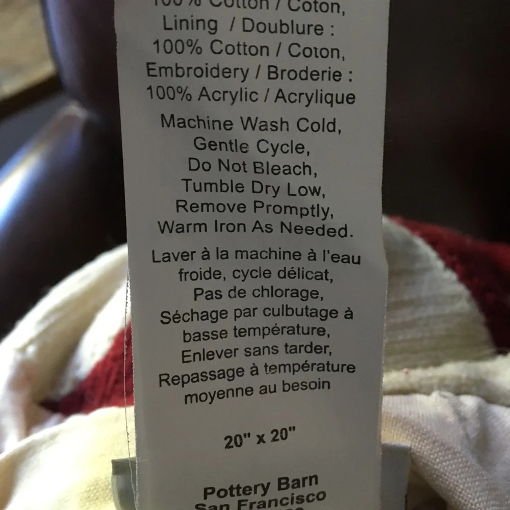 Pottery Barn pillowcase